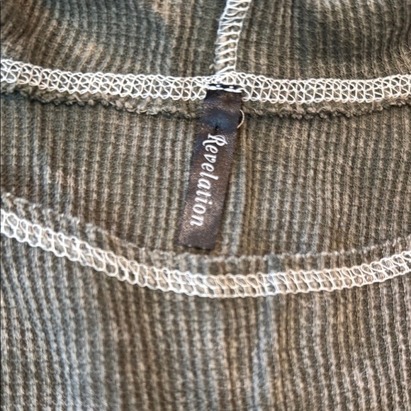 Rebellion Olive Green Hooded Sweatshirt Relaxed Fit - Picture 2 of 4